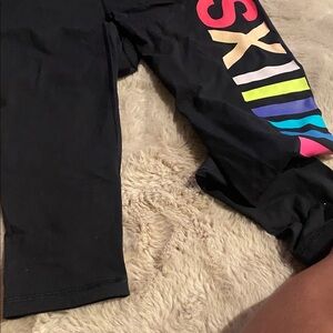 Victoria's Secret Black Joggers with Multicolor Lettering